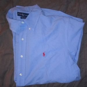 Ralph Lauren long sleeve blue button up shirt